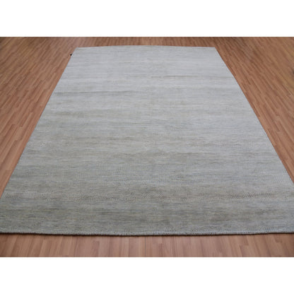 Modern and Contemporary Wool Hand Knotted Rug Grey No Border 7.11X9.11 -O083104