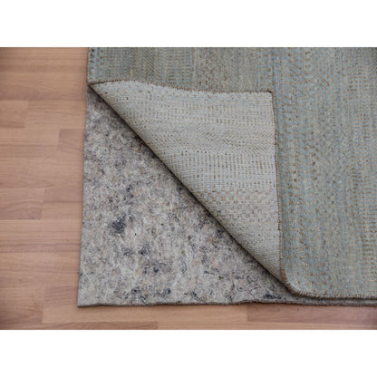 Modern and Contemporary Wool Hand Knotted Rug Grey No Border 7.11X9.11 -O083104