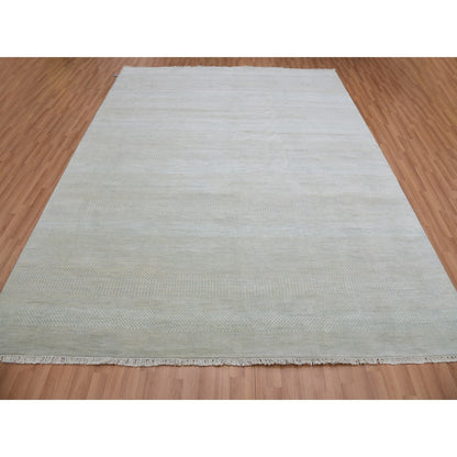 Modern and Contemporary Wool Hand Knotted Rug Beige No Border 8.1X10.3 -O083106