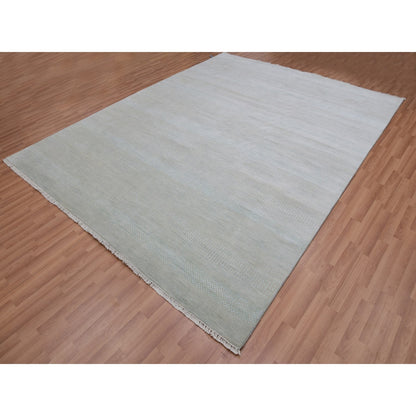 Modern and Contemporary Wool Hand Knotted Rug Beige No Border 8.1X10.3 -O083106