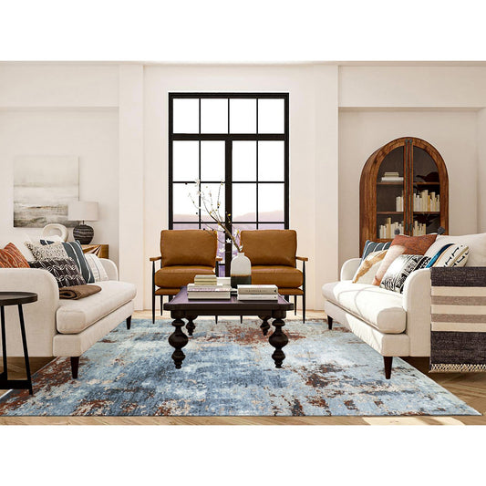 Modern and Contemporary Wool Hand Knotted Rug Grey No Border 9.0X12.4 -O083117