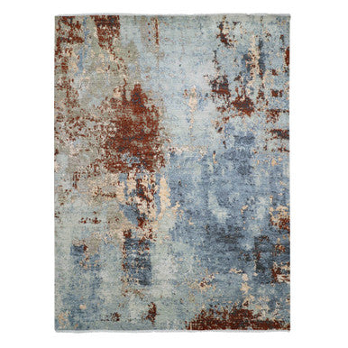 Modern and Contemporary Wool Hand Knotted Rug Grey No Border 8.1X10.6 -O083123