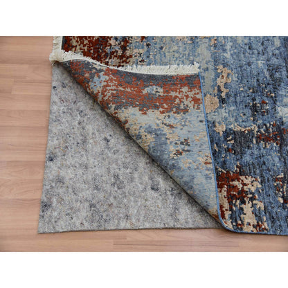 Modern and Contemporary Wool Hand Knotted Rug Grey No Border 8.1X10.6 -O083123