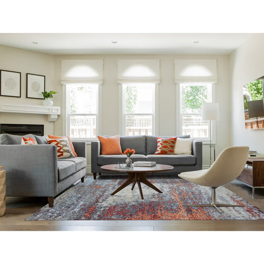 Modern and Contemporary Wool Hand Knotted Rug Beige No Border 8.0X10.1 -O083125