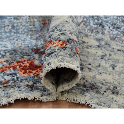 Modern and Contemporary Wool Hand Knotted Rug Beige No Border 8.0X10.1 -O083125