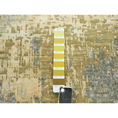 Modern and Contemporary Wool Hand Knotted Rug Green 7.11x10.1 -O083127