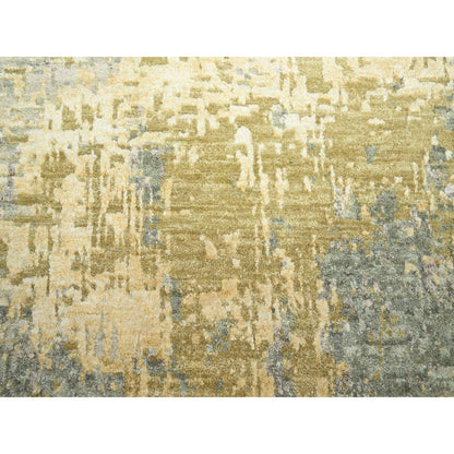 Modern and Contemporary Wool Hand Knotted Rug Green 7.11x10.1 -O083127
