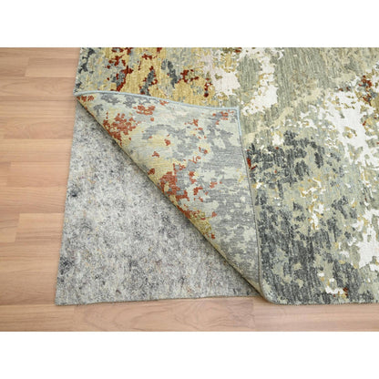 Modern and Contemporary Wool Hand Knotted Rug Grey 7.10x10.1 -O083128