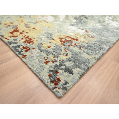 Modern and Contemporary Wool Hand Knotted Rug Grey 7.10x10.1 -O083128