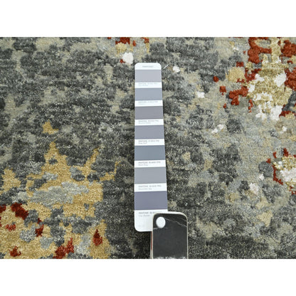 Modern and Contemporary Wool Hand Knotted Rug Grey 7.10x10.1 -O083128