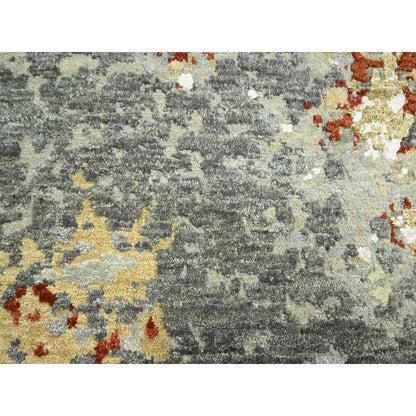 Modern and Contemporary Wool Hand Knotted Rug Grey 7.10x10.1 -O083128