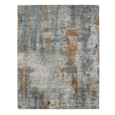 Modern and Contemporary Wool Hand Knotted Rug Green 8.0x10.2 -O083130