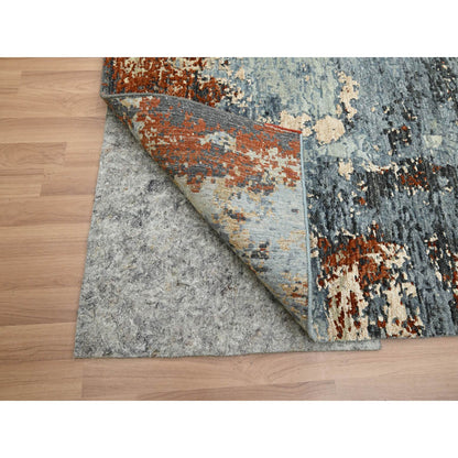 Modern and Contemporary Wool Hand Knotted Rug Grey 8.1x10.2 -O083133