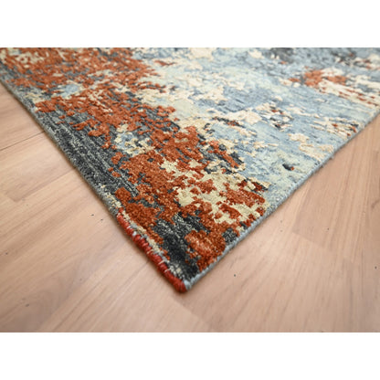 Modern and Contemporary Wool Hand Knotted Rug Grey 8.1x10.2 -O083133