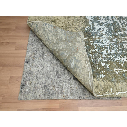 Modern and Contemporary Wool Hand Knotted Rug Beige 7.10x10.2 -O083134