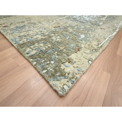 Modern and Contemporary Wool Hand Knotted Rug Beige 7.10x10.2 -O083134