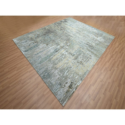 Modern and Contemporary Wool Hand Knotted Rug Grey 8.1x10.0 -O083137