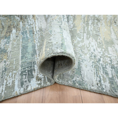 Modern and Contemporary Wool Hand Knotted Rug Grey 8.1x10.0 -O083137