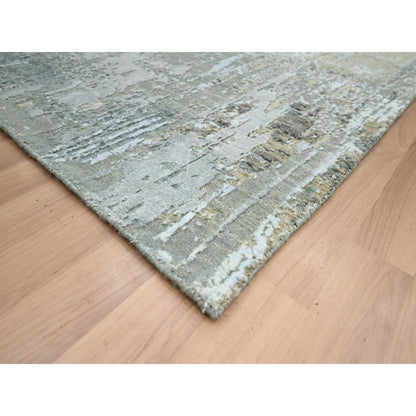 Modern and Contemporary Wool Hand Knotted Rug Grey 8.1x10.0 -O083137