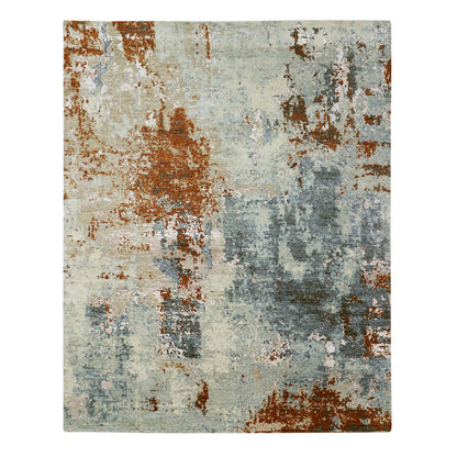 Modern and Contemporary Wool Hand Knotted Rug Red 8.0x10.0 -O083138