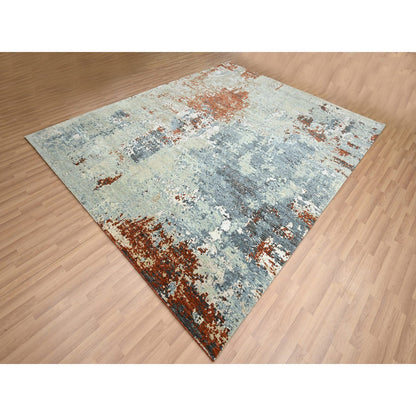 Modern and Contemporary Wool Hand Knotted Rug Red 8.0x10.0 -O083138