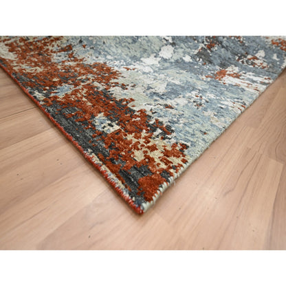 Modern and Contemporary Wool Hand Knotted Rug Red 8.0x10.0 -O083138
