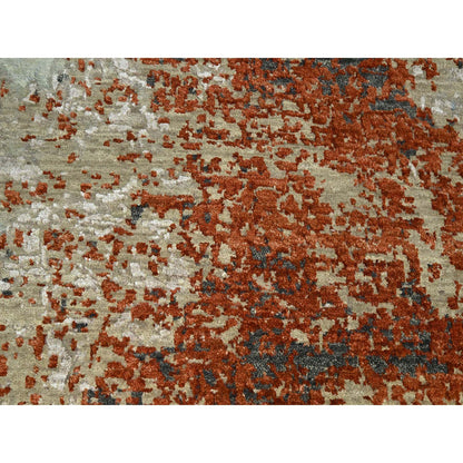 Modern and Contemporary Wool Hand Knotted Rug Red 8.0x10.0 -O083138