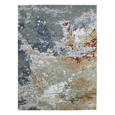 Modern and Contemporary Wool Hand Knotted Rug Grey 8.11x12.0 -O083142