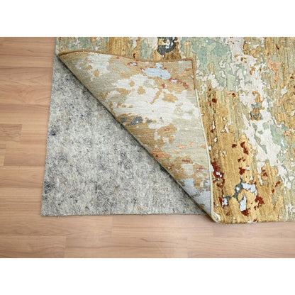 Modern and Contemporary Wool Hand Knotted Rug Grey 8.11x12.0 -O083142