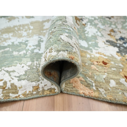 Modern and Contemporary Wool Hand Knotted Rug Grey 8.11x12.0 -O083142