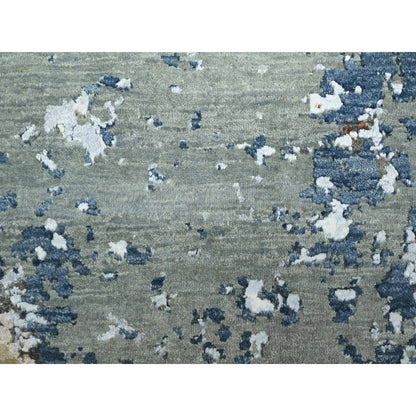 Modern and Contemporary Wool Hand Knotted Rug Grey 8.11x12.0 -O083142
