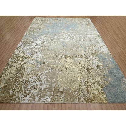 Modern and Contemporary Wool Hand Knotted Rug Brown 9.0x11.10 -O083144