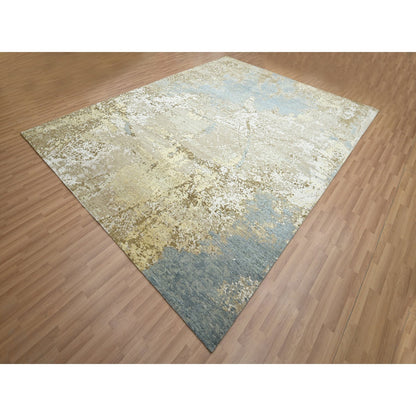 Modern and Contemporary Wool Hand Knotted Rug Brown 9.0x11.10 -O083144