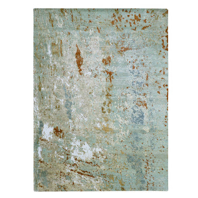 Modern and Contemporary Wool Hand Knotted Rug Green 9.0x12.3 -O083148