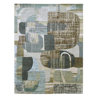 Modern and Contemporary Wool Hand Knotted Rug Brown 8.11x11.9 -O083149