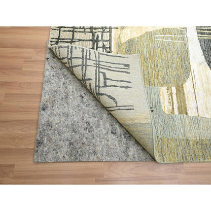 Modern and Contemporary Wool Hand Knotted Rug Brown 8.11x11.9 -O083149
