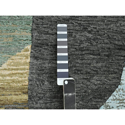 Modern and Contemporary Wool Hand Knotted Rug Brown 8.11x11.9 -O083149