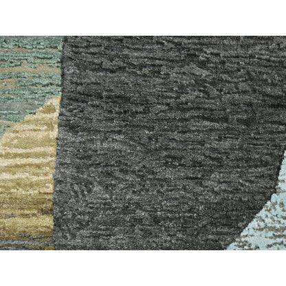 Modern and Contemporary Wool Hand Knotted Rug Brown 8.11x11.9 -O083149