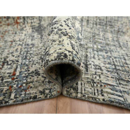 Modern and Contemporary Wool Hand Knotted Rug Beige 9.0x12.3 -O083150