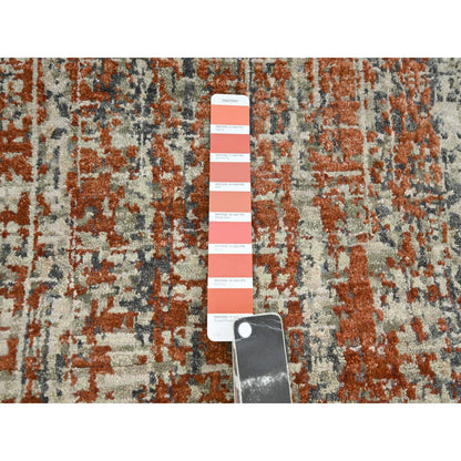 Modern and Contemporary Wool Hand Knotted Rug Beige 9.0x12.3 -O083150