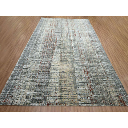 Modern and Contemporary Wool Hand Knotted Rug Grey 9.0x12.3 -O083152