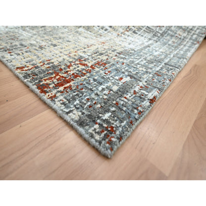 Modern and Contemporary Wool Hand Knotted Rug Grey 9.0x12.3 -O083152