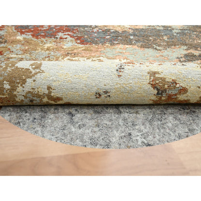 Modern and Contemporary Wool Hand Knotted Rug Brown 6.2x6.2 -O083156