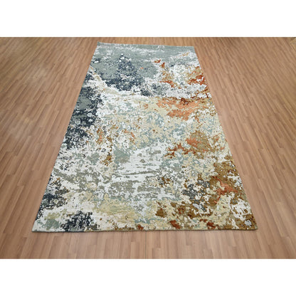 Modern and Contemporary Wool Hand Knotted Rug Grey 6.0x9.3 -O083164