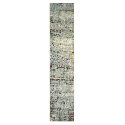 Modern and Contemporary Wool Hand Knotted Rug Beige 2.6x12.2 -O083168