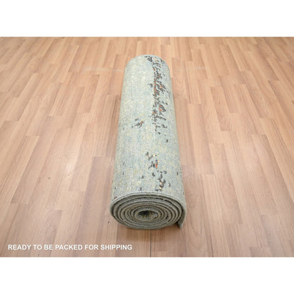 Modern and Contemporary Wool Hand Knotted Rug Beige 2.6x12.2 -O083168