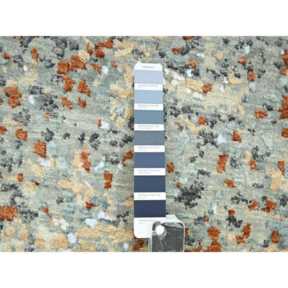 Modern and Contemporary Wool Hand Knotted Rug Grey 2.7x12.1 -O083170