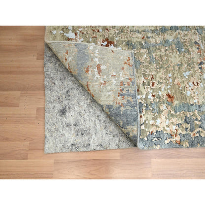 Modern and Contemporary Wool Hand Knotted Rug Grey 2.5x10.0 -O083175