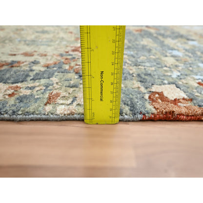 Modern and Contemporary Wool Hand Knotted Rug Grey 2.5x10.0 -O083175