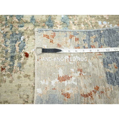 Modern and Contemporary Wool Hand Knotted Rug Grey 2.5x10.0 -O083175